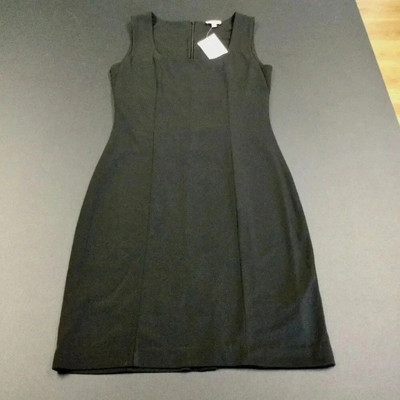 NWT Boston Proper Womens Black Square Neck Sleeveless Mini Sheath Dress Size 4 - Picture 1 of 11